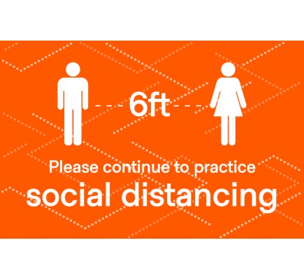 Social Distancing  Poster, 11" x 17", Orange, Pack of 6 